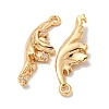 Brass Micro Pave Clear Cubic Zirconia Pendants KK-K378-18G-2