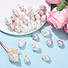 30Pcs 3 Styles Electroplated Glass Pearl Pendants PALLOY-YW00111-4