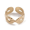 Ion Plating(IP) 304 Stainless Steel Hollow Out Oval Cuff Rings for Women RJEW-G285-60G-2