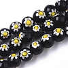 Handmade Millefiori Lampwork Beads Strands LAMP-R143-01-2