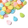 56Pcs 5 Colors Spray Painted Natural Freshwater Shell Teardrop Charms SHEL-FS0001-12-2