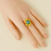 304 Stainless Steel with Natural Shell Cuff Open Rings for Women FC7399-4-2