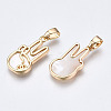 Brass with Natural Sea Shell Pendants KK-Q277-022-NF-3