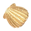 Ion Plating(IP) 304 Stainless Steel Shell Shape Open Cuff Rings for Women LS-RJEW-Z057-01G-1