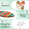 DIY Sports Balls Wood & Brass Dangle Earring Jewelry Making Kits DIY-TA0010-47-4