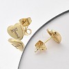 Rack Plating Brass Micro Pave Clear Cubic Zirconia Stud Earrings EJEW-K299-01G-T-3