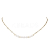 Natural Pearl Rice Beaded Pendant 304 Stainless Steel Satellite Chain Necklaces for Women NJEW-JN05782-2