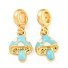Rack Plating Alloy Enamel Mushroom European Dangle Charms FIND-B034-18G-02-1