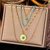 304 Stainless Steel Multi Layered Necklaces NJEW-P302-05G-1