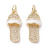 Brass Micro Pave Clear Cubic Zirconia Pendants X-ZIRC-A019-11G-1