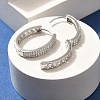 Brass Cubic Zirconia Hoop Earrings EJEW-M048-05P-3