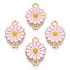Zinc Alloy Enamel Sunflower Connector Charms ENAM-E011-01KCG-04-2