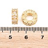 Brass Micro Pave Clear Cubic Zirconia European Beads KK-B186-20G-3