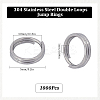 1000Pcs 304 Stainless Steel Split Rings STAS-SC0008-17-2