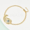 Brass Micro Pave Cubic Zirconia Link Bracelets BJEW-H202-03G-1