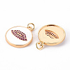 Brass Micro Pave Cubic Zirconia Pendants KK-T062-90G-NF-2