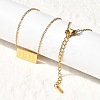 304 Stainless Steel Rectangle with 11:11 Pendant Necklaces for Women NJEW-Z091-16G-02-3