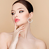 6 Pairs 6 Style Plastic Imitation Pearl Beaded Hoop Earrings with Iron Pins for Women EJEW-FI0002-10-6