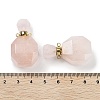 Natural Rose Quartz Perfume Bottle Pendants G-Q163-10G-03-3