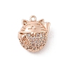 Brass Pave Cubic Zirconia Pendants KK-E791-01RG-1