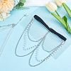 2Pcs 2 Styles Iron with ABS Imitation Pearl and Polyester Thigh Chain AJEW-HY0002-14-4