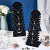 Wood Covered with Velvet Slant Back Necklace Display Stands EDIS-WH0016-059-4