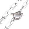 Non-Tarnish 304 Stainless Steel Paperclip Chain Necklaces NJEW-O124-01P-3