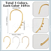 30Pcs 3 Colors Iron Ear Cuff Findings EJEW-SC0001-53-2