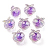 UV Plating Rainbow Iridescent Acrylic Beads OACR-F004-02E-1