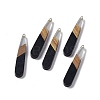 Opaque Resin & Walnut Wood Pendants RESI-M027-12H-3