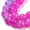 Spray Painted Crackle Glass Beads Strands DGLA-C002-8mm-09-4
