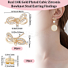 5 Pairs Rack Plating Brass Micro Pave Cubic Zirconia Earring Findings KK-BBC0011-72-2