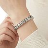304 Stainless Steel Hollow Heart Hinged Cuff Bangles for Women WG952A8-01-2