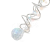Iron Spiral & Glass Octagon & Teardrop Hanging Suncatchers HJEW-F025-01G-02-3