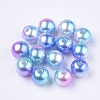 Rainbow ABS Plastic Imitation Pearl Beads X1-OACR-Q174-10mm-02-1