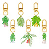 6Pcs Lily of the Valley Acrylic Pendant Decoration HJEW-DR00144-1
