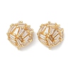 Brass Micro Pave Cubic Zirconia Stud Earring Findings KK-Z094-12G-1