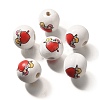 Valentine's Day Element Printed Wood Beads WOOD-R002-01-15-1