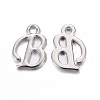 Platinum Plated Alloy Letter Pendants PALLOY-P097-02-B-1