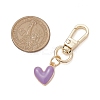 Alloy Enamel Heart Pendant Decorations HJEW-JM02519-3