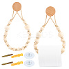 Wooden Beaded Wall-mounted Tissue Roll Holder AJEW-WH0752-254-1