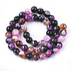 Natural Fire Crackle Agate Beads Strands G-S346-8mm-01-2