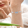 1Pc Alloy Rhinestone Butterfly Link Chain Bracelets for Women BJEW-LP0002-39-1