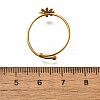 Daisy 304 Stainless Steel Enamel Open Cuff Rings for Women RJEW-M061-01G-09-3