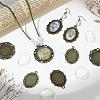 30Pcs 4 Styles Tibetan Style Oval Alloy Pendant Cabochon Settings TIBEP-GA0001-05-4
