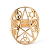 Star with Sailor's Knot & Corss & Yin Yang Adjustable Ring LS-RJEW-P037-02G-2