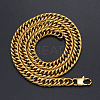 Men's 304 Stainless Steel Cuban Link Chain Bracelets BJEW-T015-01B-18-G-1