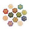Baking Paint and Golden Metal Enlaced Glass Beads DGLA-T004-09M-1