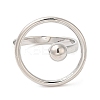 Brass Ring Open Cuff Ring for Women RJEW-G288-09P-2
