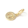 Brass Micro Pave Cubic Zirconia European Dangle Charms ZIRC-I071-24G-2